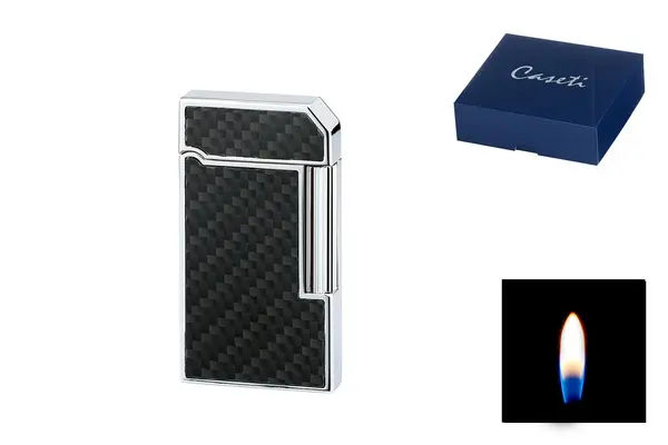 Caseti Feuerzeug Rom Stein, chrom/schwarz 