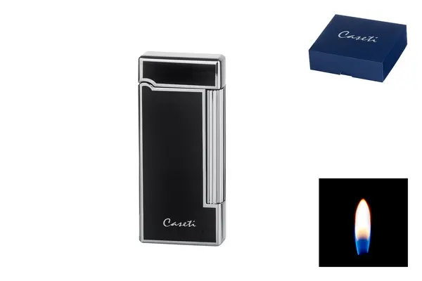 Caseti Feuerzeug Stein schwarz Matt/chrom 
