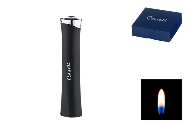 Caseti Feuerzeug Piezo schwarz matt/chrom 