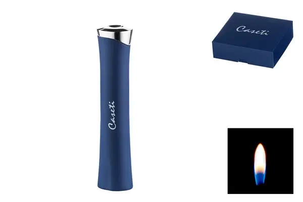 Caseti Feuerzeug Piezo blau matt/chrom 