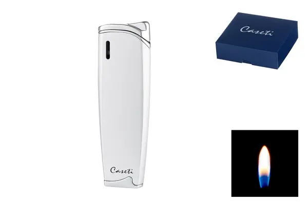 Caseti Feuerzeug Piezo silberfarben matt/chrom 