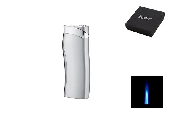 Eurojet Feuerzeug Wave Jet, chrom/grau 