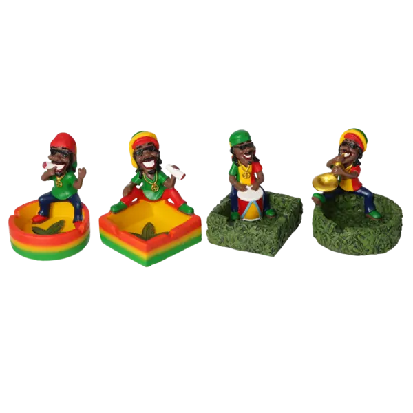 Aschenbecher, Polyresin Rasta sortiert, Ø9cm, H.9cm 