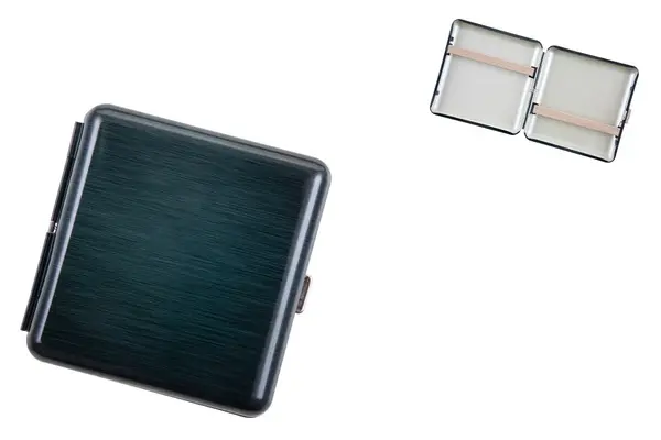 Angelo Zigaretten Etui, 85mm, schwarz meliert, Gummi 