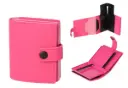 Angelo Zigaretten Etui Metall, 18er, Gummi, Hülle PU pink, Geld+Kartenfach 