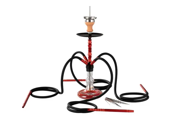 Super Heroes Shisha 60cm 4er rot, Clicksystem, Kaminkopf mit Sieb 