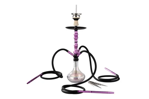 Super Heroes Shisha 65cm 3er lila, Clicksystem, Kaminkopf mit Sieb 