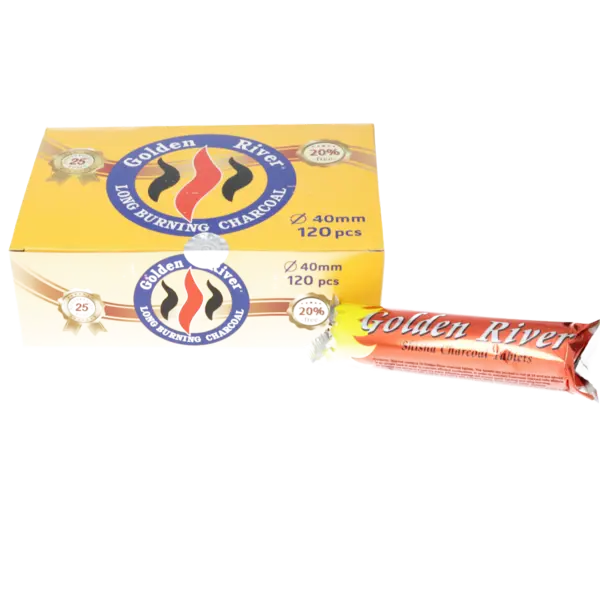 Golden River Shisha Kohle 40mm 10 Rollen à 10 Tabletten+ 2 Rollen gratis
