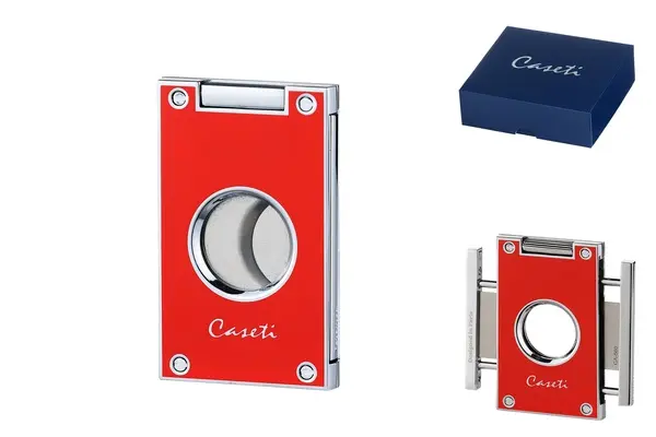 Caseti Zigarrenabschneider rot, 2 Klingen, Ring 56 