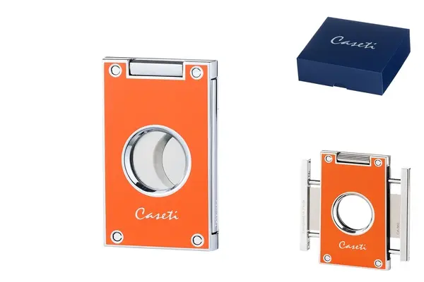 Caseti Zigarrenabschneider orange, 2 Klingen, Ring 56 