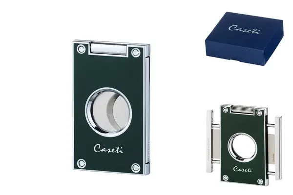 Caseti Zigarrenabschneider grün, 2 Klingen, Ring 56 