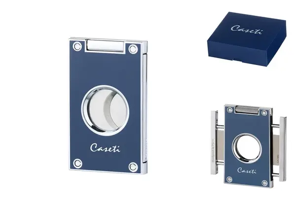 Caseti Zigarrenabschneider graublau, 2 Klingen, Ring 56 