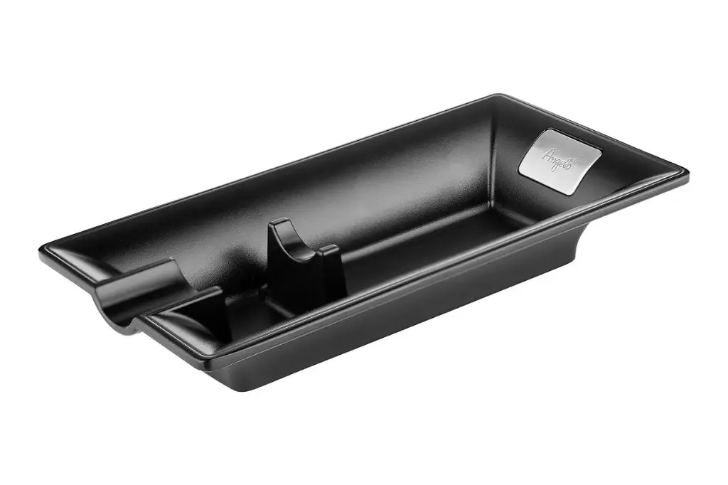 Angelo Zigarrenascher, Metall schwarz matt 1 Ablage, 16x 8,5x 2,8cm 