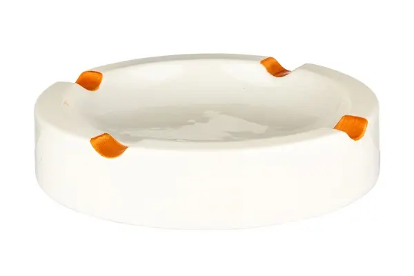 Zigarrenaschenbecher, Keramik weiß, 4 Ablagen, Ø 21,5cm, H. 4,5cm 