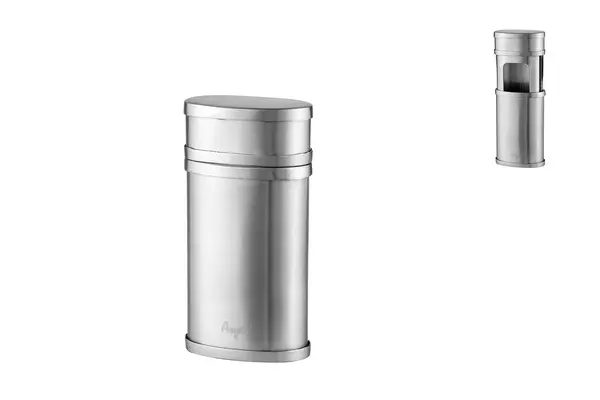 Angelo Taschenaschenbecher, Metall chrom gebürstet, 7,5x 4x 2cm 