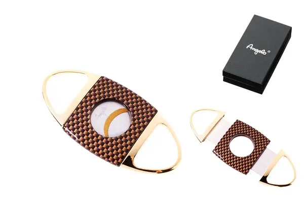 Angelo Abschneider Metall Carbon-Optik goldfarben, Ring 60 