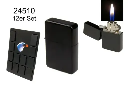 Angel Benzin Feuerzeug schwarz 5,5cm 