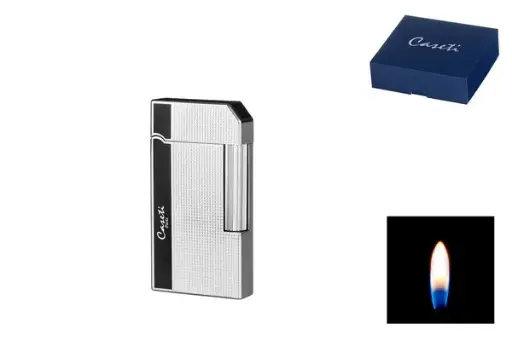 Caseti Feuerzeug Rom Stein, schwarz/chrom Caree 