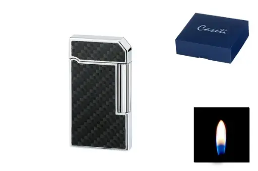 Caseti Feuerzeug Rom Stein, chrom/schwarz 