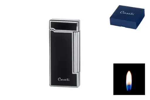 Caseti Feuerzeug Stein schwarz Matt/chrom 