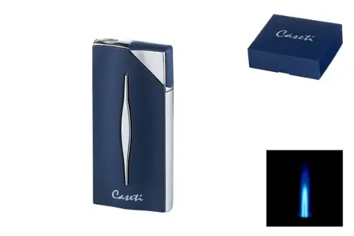 Caseti Feuerzeug 1xJet blau matt/chrom 