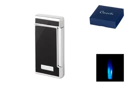 Caseti Feuerzeug Cigar 2xJet, schwarz/chrom 
