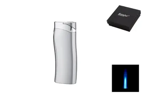 Eurojet Feuerzeug Wave Jet, chrom/grau 