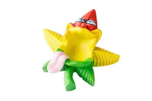 Aschenbecher, Polyresin bunt Hanfblatt, 14,5x 12x 4,5cm 