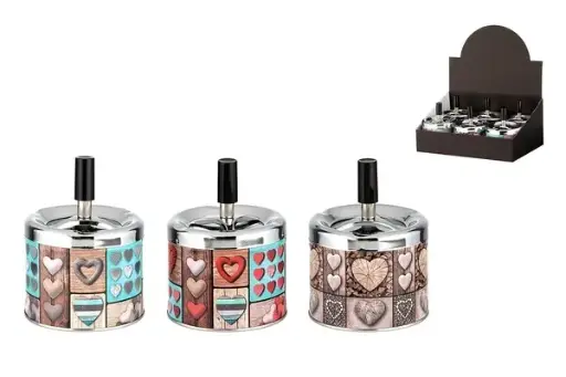 Angelo Schleuderaschenbecher, Metall Herz, Ø 9cm H. 8cm 