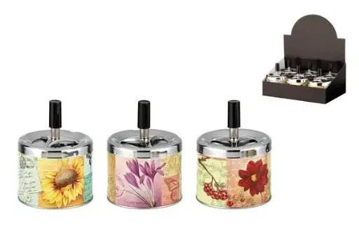 Angelo Schleuderaschenbecher, Metall Blume, Ø 9cm, H.8cm