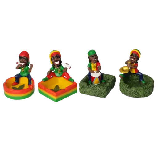 Aschenbecher, Polyresin Rasta sortiert, Ø9cm, H.9cm 