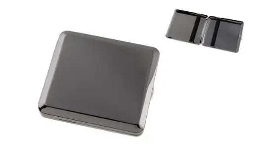 Angelo Zigaretten Etui 18er, 85mm, Metall anthrazit, Gummi 