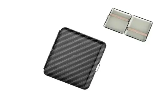 Angelo Zigaretten Etui, 85mm, Carbon Optik, Gummi 