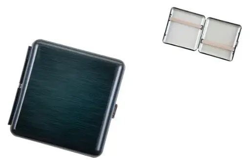 Angelo Zigaretten Etui, 85mm, schwarz meliert, Gummi 