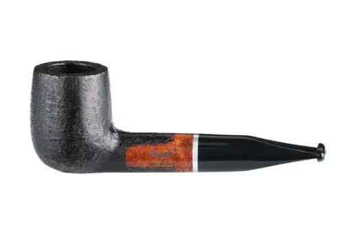 Angelo Pfeife Mini sandgestrahlt schwarz/braun gerade mit Ring 