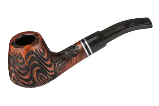 Angelo Pfeife Mod. 13 braun stylish gebogen mit Ring 