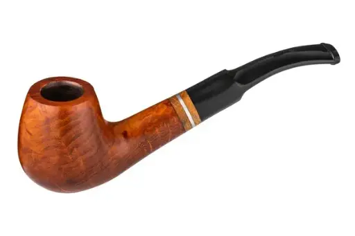 Angelo Pfeife Mod. 16 braun gemischt, gebogen mit Ring 