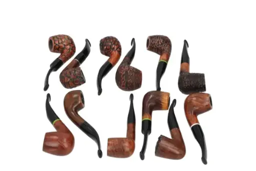 Angelo Pfeife Mix braun glatt u. rustikal 9 mm 12 Stk.