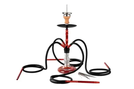 Super Heroes Shisha 60cm 4er rot, Clicksystem, Kaminkopf mit Sieb 