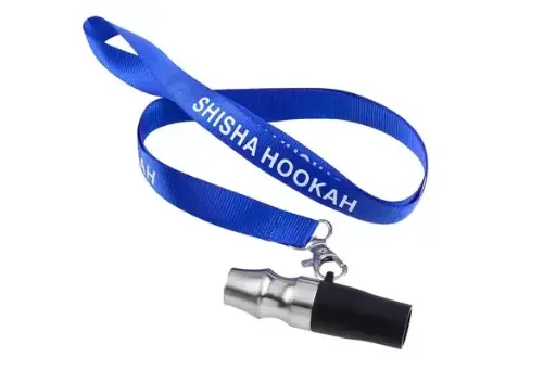 Shisha Edelstahl Mundstück mit Silikon Adapter, Band in versch. Farben 