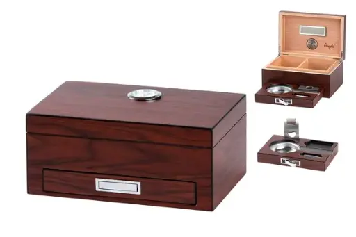 Angelo Humidor Set braun matt 20,8x13,8x9,2cm 
