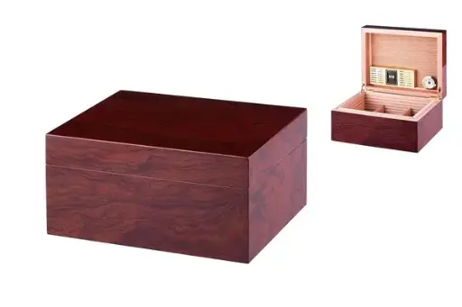 Angelo Humidor Echtholz Furnier Mahagoni – 30 x 23,5 x 14,5 cm