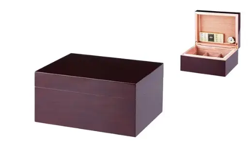 Angelo Humidor Echtholz Furnier Walnuss – 30 x 23,5 x 14,5 cm