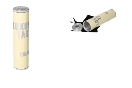 Angelo Reisehumidor creme/silberfarben mit Befeuchter und analogen Hygrometer 