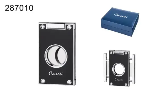 Caseti Zigarrenabschneider schwarz, 2 Klingen Ring 56 