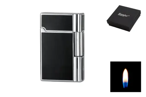 Eurojet Feuerzeug Gender, Stein schwarz/silberfarben 