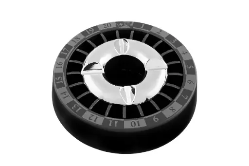 Angelo Aschenbecher, Metall/ Kunststoff schwarz/chrom Smokeless Roulette, Ø 13cm 