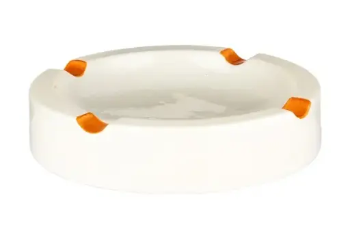 Zigarrenaschenbecher, Keramik weiß, 4 Ablagen, Ø 21,5cm, H. 4,5cm 