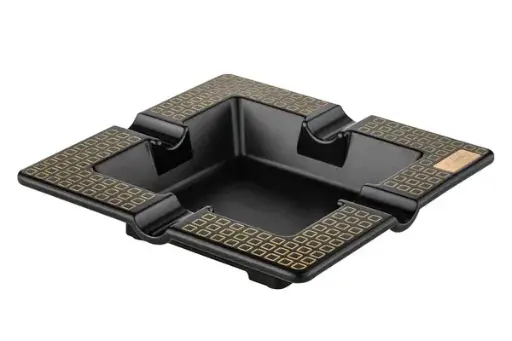 Angelo Zigarrenascher Metall Schwarz Gold 4 Ablagen