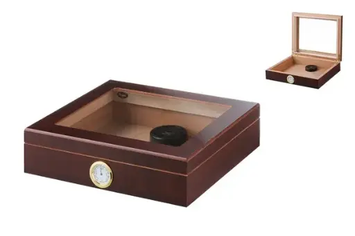 Angelo Humidor Braun Glastop 26x22x6,5cm 